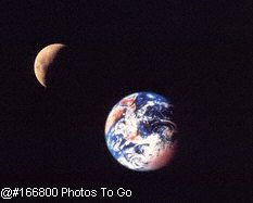 Earth & crescent moon